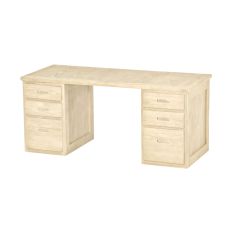 Solid Wood Desk - 3 Drawers Each Side - Cottage Collection - 66"
