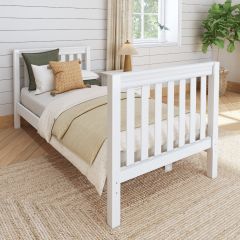 Solid Hardwood Platform Bed - Modular Design - Slatted - 4040 - Twin XL - White