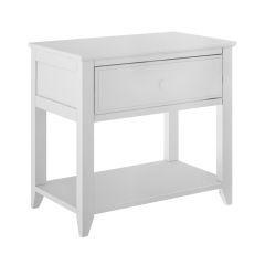 Solid Wood Nightstand, All In One Design, 2611, White