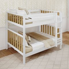 Solid Hardwood Bunk Bed w Vertical Ladder, Two Tone. Modular Design. Holds 400 lb of weight per deck. For kids or adults. Shop at BunkBedsCanada.com