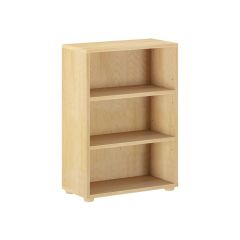 Hardwood Bookcase w 3 shelf, Modular Collection. id 4635, Natural finish. By Bunk Beds Canada, selling solid wood beds since 2003.