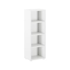 Hardwood Bookcase w 4 shelfs, Modular Collection. id 4643, White finish. By Bunk Beds Canada, selling solid wood beds since 2003.