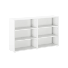 Hardwood Bookcase w 6 shelfss, Modular Collection. id 4660, White finish. By Bunk Beds Canada, selling solid wood beds since 2003.
