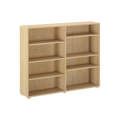 Hardwood Bookcase w 8 shelfs, Modular Collection. id 4680, Natural finish. By Bunk Beds Canada, selling solid wood beds since 2003.