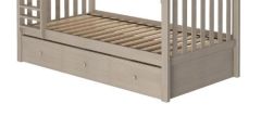 Solid Wood Storage Trundle Bed w Divider - All in One Design - Stone