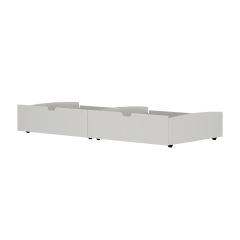 Solid Wood 2 Drawers Underbed Storage - All in One Design - White
