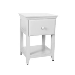 Solid Wood Nightstand, All In One Design, 2028, White