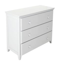 Solid Wood 3 Drawers Dresser, All In One Design, White