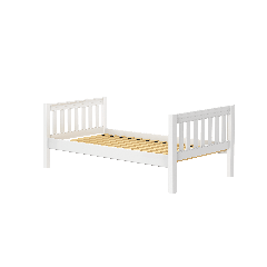 Solid Hardwood Platform Bed - Modular Design - Slatted - 3131 - Twin - White