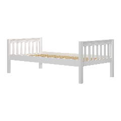 Solid Hardwood Platform Bed - Modular Design - Slatted - 3131 - Twin XL - White