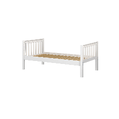Solid Hardwood Platform Bed - Modular Design - Slatted - 3636 - Twin - White