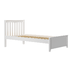 Solid Hardwood Platform Bed - Modular Design - Slatted - 4018 - Twin XL - White