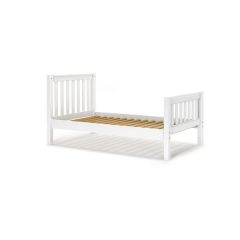 Solid Hardwood Platform Bed - Modular Design - Slatted - 4031 - Twin - White