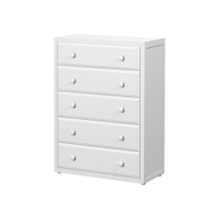 Hardwood Dresser - Modular Design - 5 Drawers - 3852 - White