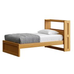 Solid Wood Platform Bed, Panel Design, w Bookcase HB, id 4336, Cottage collection. Crate Design Furniture.  by Bunk Beds Canada of Vancouver.