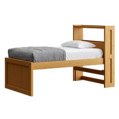 Solid Wood Captain Bed, Panel Design w Bookcase HB, id 4355. Crate Design Furniture.  by Bunk Beds Canada of Vancouver.