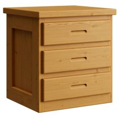 Solid Wood Nightstand. Cottage Collection. With 3 Drawers. 24 H. For kids, teens and adults. By Bunk Beds Canada. Since 2003.