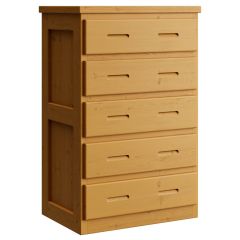 Solid Wood Chest. Cottage Collection, 5 Drawers. For kids, teens and adults. Made from solid yellow pine wood. By Bunk Beds Canada. Since 2003.