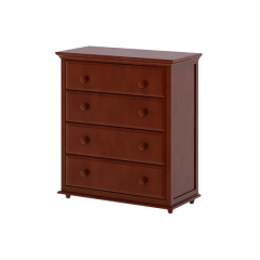 Hardwood Dresser, 4 Shelf Dresser with Crown & Base, Modular Collection. id BIG4, Natural finish. By Bunk Beds Canada, selling solid wood beds since 2003.