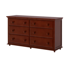 Hardwood Dresser, 6 Shelf Dresser with Crown & Base, Modular Collection. id BIG4, Chestnut finish. By Bunk Beds Canada, selling solid wood beds since 2003.