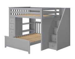 Solid Wood Staircase Loft bed with storage and platform bed - Full Size. Cheltenham1 Loft Bed. by Bunk Beds Canada of Vancouver.