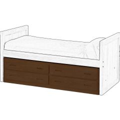 Solid Wood Under Bed Storage - Cottage Collection - 4 Drawers