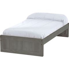 Solid Wood Platform Bed - Panel Design - 1616 - Twin - Dark Grey