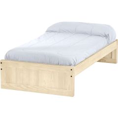 Solid Wood Platform Bed - Panel Design - 1616 - Twin - Unfinished