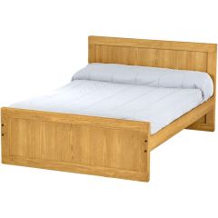 Solid Wood Platform Bed - Panel Design - 3722 - Twin - Natural
