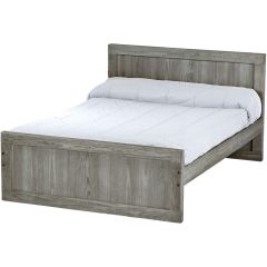 Solid Wood Platform Bed - Panel Design - 3722 - Twin - Light Grey