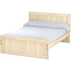 Solid Wood Platform Bed - Panel Design - 3722 - Twin - Unfinished