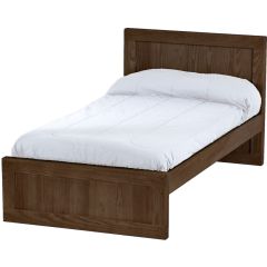Solid Wood Platform Bed - Panel Design - 3716 - Twin - Light Brown