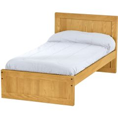 Solid Wood Platform Bed - Panel Design - 3716 - Twin - Natural