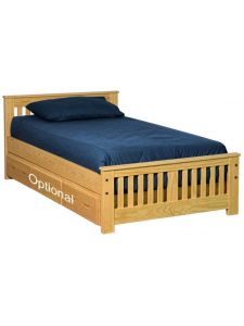Solid Wood Platform Bed. Panel Design, 3729