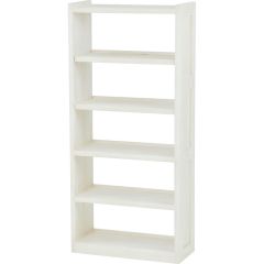 Solid Wood Bookcase - Cottage Collection - w Open Back - White Stain