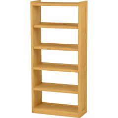 Solid Wood Bookcase - Cottage Collection - w Open Back - Natural