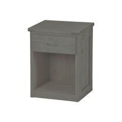 Solid Wood Nightstand w Open Shelf - Cottage Collection - 30" H - Dark Grey