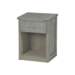 Solid Wood Nightstand w Open Shelf - Cottage Collection - 30" H - Light Grey