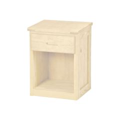 Solid Wood Nightstand w Open Shelf - Cottage Collection - 30" H - Unfinished