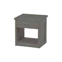 Solid Wood Nightstand w Open Shelf - Cottage Collection - 24" H - Dark Grey