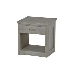 Solid Wood Nightstand w Open Shelf - Cottage Collection - 24" H - Light Grey