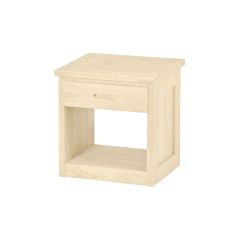 Solid Wood Nightstand w Open Shelf - Cottage Collection - 24" H - Unfinished