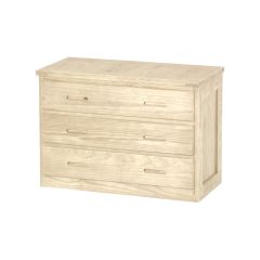 Solid Wood Dresser - Cottage Collection - 3 Drawers - Unfinished