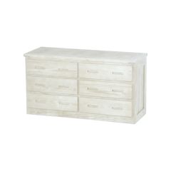 Solid Wood Dresser - Cottage Collection - 6 Drawers - White Stain
