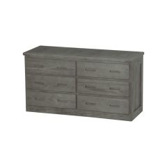 Solid Wood Dresser - Cottage Collection - 6 Drawers - Dark Grey