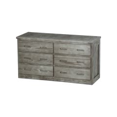 Solid Wood Dresser - Cottage Collection - 6 Drawers - Light Grey