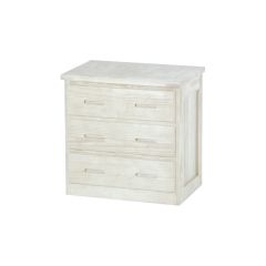 Solid Wood Chest - Cottage Collection - 3 Drawers - White Stain