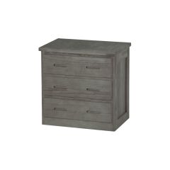 Solid Wood Chest - Cottage Collection - 3 Drawers - Dark Grey