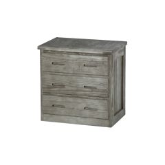 Solid Wood Chest - Cottage Collection - 3 Drawers - Light Grey