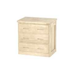 Solid Wood Chest - Cottage Collection - 3 Drawers - Unfinished